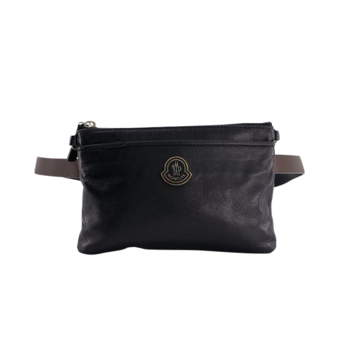 MONCLER black leather bum bag | My good closet