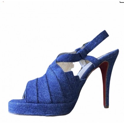 Christian Louboutin denim heeled sandals size IT39
