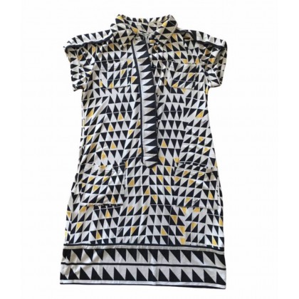 Diane Von Furstenberg mini shift dress with geometric print in 100% silk size US4