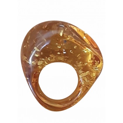 Amber ring hand crafted size 54-55