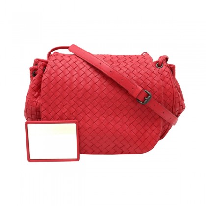 BOTTEGA VENETA red leather shoulder bag