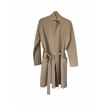 Max Mara Studio cashmere and wool belted knitwear jacket  in camel color with brown color inside size IT 42