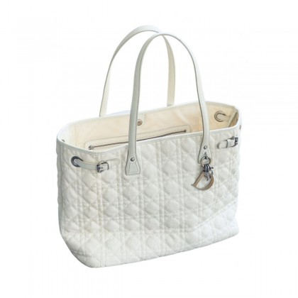Dior cannage coated canvas and leather Panarea tote