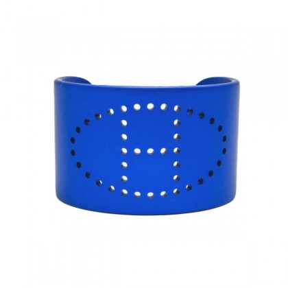 Hermes blue metal cuff bracelet 