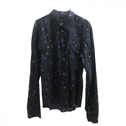 MARC by MARC JACOBS BLUE BLACK  SHIRT WITH ROSE FLOWERS PRINT 
