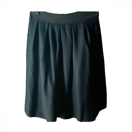MARIO FRESH pleated wool mini black skirt sizeS