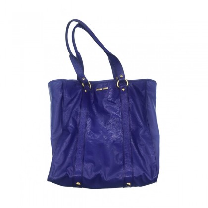 MIU MIU large blue/purple leather tote bag