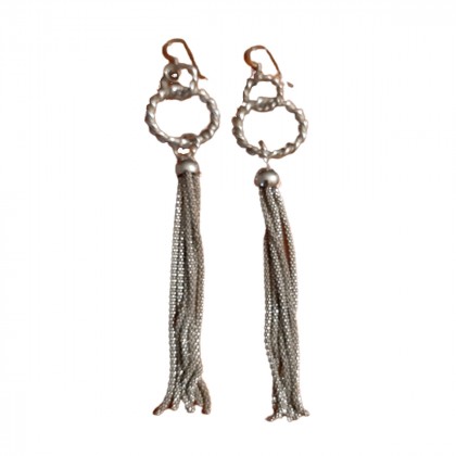 Sterling silver multi-chain dangle earrings