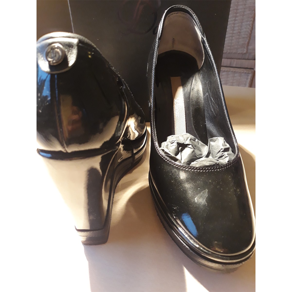 Danos black patent shoes 371/2 | My good closet